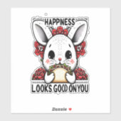 Sticker Heureux Rabbit bonheur a l'air bon sur vous (Feuille)