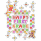 Sticker Heureux retour à l'école, collant de vibes de prem (Devant)