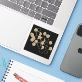 Sticker hexagone géométrique moderne noir et or partie (Ordinateur portable avec iPhone)