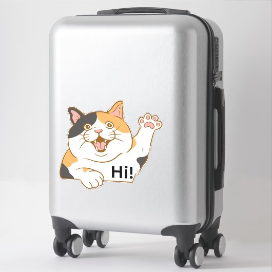 Sticker Hi Vinyl, Sticker Cat (Sur valise)