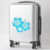 Sticker Hibiscus bleu Fleurs tropicales (Sur valise)