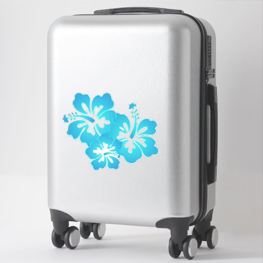 Sticker Hibiscus bleu Fleurs tropicales (Sur valise)
