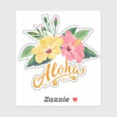 Sticker Hibiscus Decal Fleurs Hawaiiennes Tropical (Feuille)