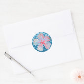 Sticker Hibiscus Design en bleu (Enveloppe)