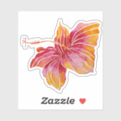Sticker Hibiscus exotique hawaïen (Feuille)