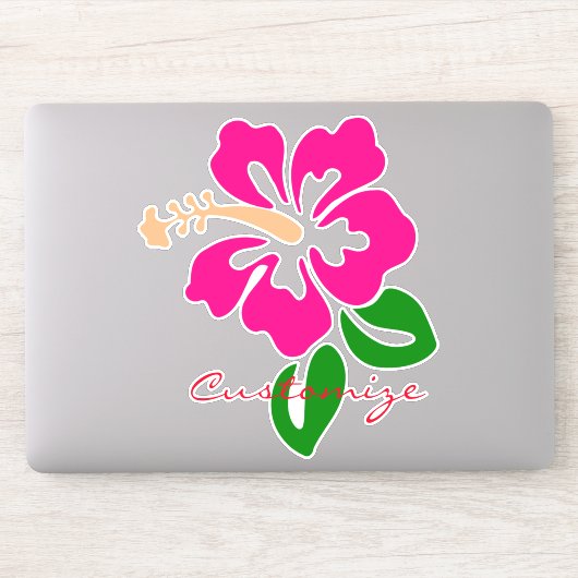 Sticker Hibiscus rose tropical Thunder_Cove (Ordinateur)