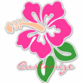 Sticker Hibiscus rose tropical Thunder_Cove (Devant)