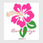 Sticker Hibiscus rose tropical Thunder_Cove (Feuille)