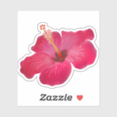 Sticker Hibiscus rouge (Feuille)