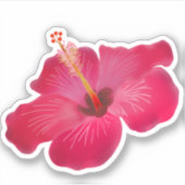 Sticker Hibiscus rouge (Devant)