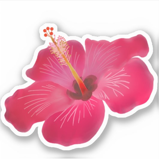 Sticker Hibiscus rouge (Devant)