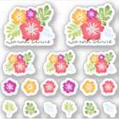 Sticker Hibiscus tropical Fleurs illustrées (Devant)