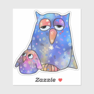 Sticker Hibou bleu