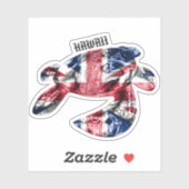 Sticker HIFlag de la tribu Hawaii Honu (Feuille)