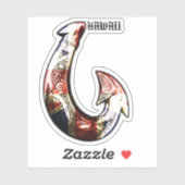 Sticker HIFlag du Hook de la tribu Hawaii (Feuille)