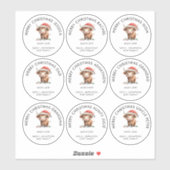 Sticker Highland Cow Nom individuel Joyeux Noël (Feuille)