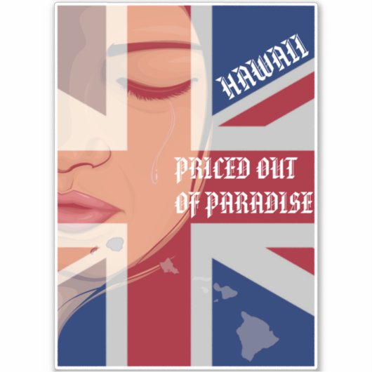 Sticker HIIslandsDrapeau PRIS HORS DU PARADIS CRYING WAHIN (Devant)