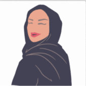 Sticker hijab hijabi fille (Devant)