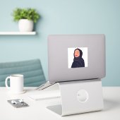 Sticker hijab hijabi fille (Ordinateur portable sur le bureau)