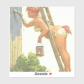 STICKER HILDA CURVY BIKINI SUR L'ÉCHELLE GRANDE BÂTISSETTE (Feuille)