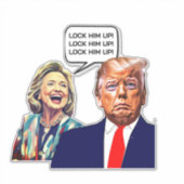 Sticker Hillary Drôle Dit Verrouiller Trump (Devant)