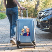 Sticker Hillary Drôle Dit Verrouiller Trump (Valise Insitu)