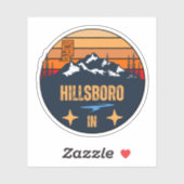 Sticker Hillsboro, Indiana (Feuille)