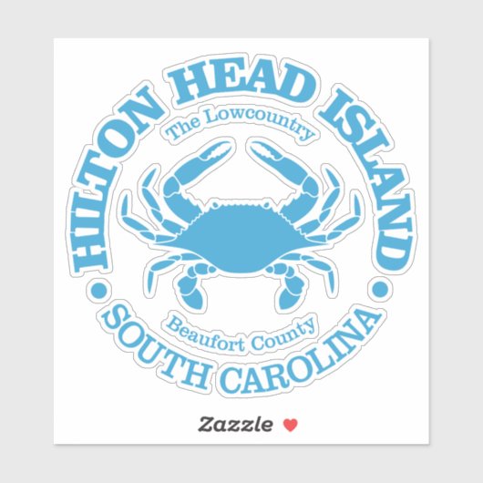 Sticker Hilton Head Island (crabe) (Feuille)