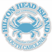 Sticker Hilton Head Island (crabe) (Devant)