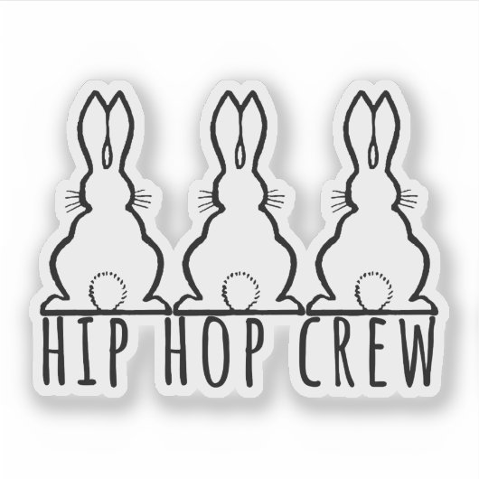 Sticker Hip Hop Crew Cute Bunny Rabbits (Devant)