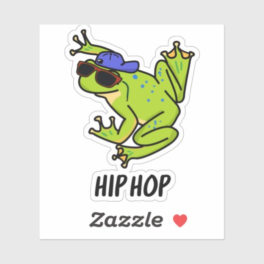 Sticker Hip hop Funny Hopping Frog Pun (Feuille)