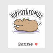 Sticker Hip Potato-mus Funny Hippo Pun (Feuille)