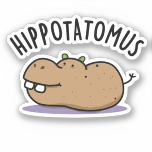 Sticker Hip Potato-mus Funny Hippo Pun