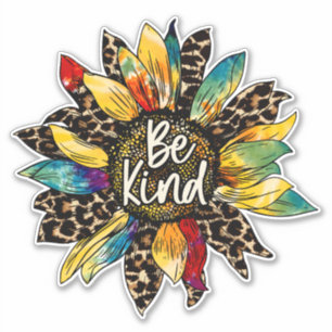 Sticker Hippie Boho Coloré Tournesol Soyez Gentil