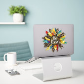 Sticker Hippie Boho Coloré Tournesol Soyez Gentil (Ordinateur portable sur le bureau)
