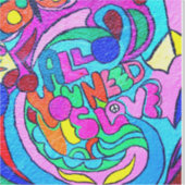 Sticker hippie coloré amour de paix Thunder_Cove (Devant)