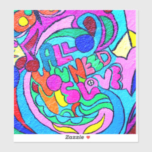 Sticker hippie coloré amour de paix Thunder_Cove