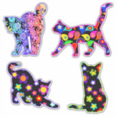 Sticker Hippie Kitties mignonne (Devant)
