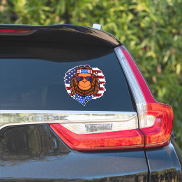 Sticker Hippie Patriotique Bigfoot 4 juillet