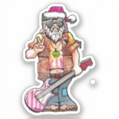 Sticker Hippie Père Noël (Recto)