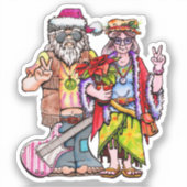 Sticker Hippie Santa Couple (Recto)