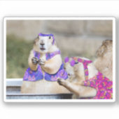 Sticker Hippies Mignons de Prairie Chien (Devant)