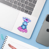 Sticker Hippo (Ordinateur portable avec iPhone)