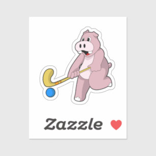 Sticker Hippo at hockey