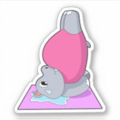Sticker Hippo au yoga Fitness (Devant)