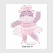 Sticker Hippo Ballerina (Feuille)