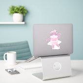 Sticker Hippo Ballerina (Ordinateur portable sur le bureau)