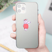 Sticker Hippo en mariée avec Voile & Bow (Téléphone)