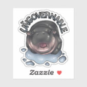 Sticker Hippo ingouvernable (Feuille)