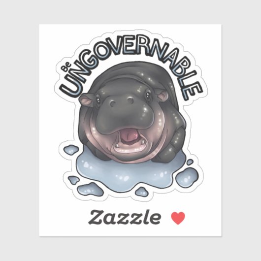 Sticker Hippo ingouvernable (Feuille)